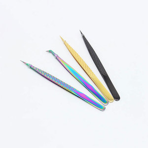 2024 Offre Spéciale nouveau Style pince à épiler à pointe en fibre d'or pince à épiler Extension de cils pince à épiler diamant avec Logo personnalisé - Product Image 2