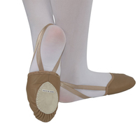 Zapatillas de Ballet Profesionales al por Mayor para Mujer, de Cuero Sintético Suave y Lona Elástica, con Media Suela de Goma y Entresuela Elástica, para Danza del Vientre y Jazz