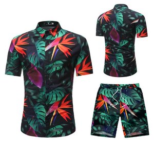 Ensemble deux pièces pour hommes, survêtement d'été décontracté en coton et Polyester, sur mesure, tendance - Product Image 1