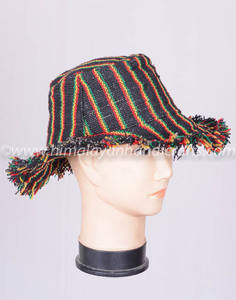 Black Rasta-Sombrero de lona de algodón y cáñamo, HSH 0024 A - Product Image 2