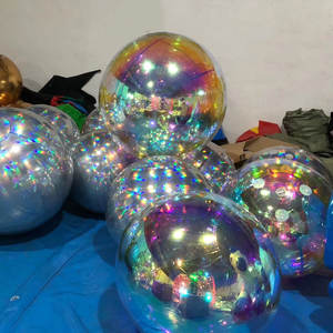 Bola de espejo inflable de color plateado, decoración de jardín de acero inoxidable hecha a medida, esfera de espejo gigante <span class=keywords><strong>para</strong></span> decoración de jardín - Product Image 2