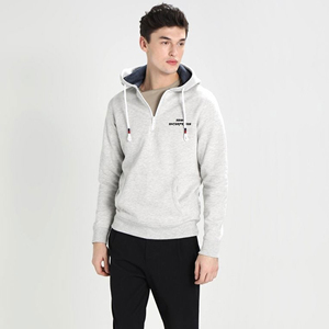 Pullover Hoodieผู้ชายHooded Sweatshirtเสื้อโปโลHeatherสีเทา - Product Image 1