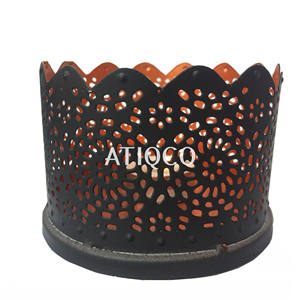 Porte-bougie élégant en fer gris Style Balti Nouveau design Décoration de la maison pour usage religieux Autres bougeoirs et bocaux - Product Image 3