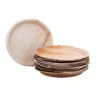 Assiette jetable en feuille d'arec gravée, écologique, biodégradable, motif végétal, pour mariages, fêtes, camping, vente en gros