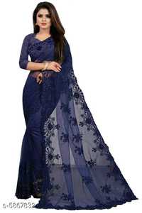 ชุดแต่งงานออกแบบเย็บปักถักร้อยสุทธิ Sarees กับเสื้อซาติน Banglori คอลเลกชันราคาขายส่ง - Product Image 5