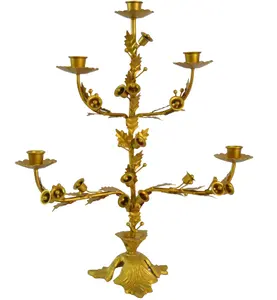 Support de bougie en ALUMINIUM pur, BASE en métal et support plaqué, bougeoir doré de haute qualité - Product Image 1