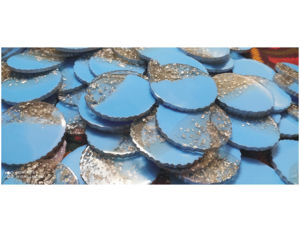 Posavasos de resina Natural absorbente azul, posavasos de resina dorado - Product Image 1