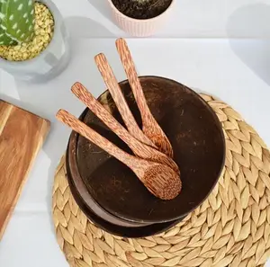 Bio Holz Kokosnuss Gabel und Löffel für Kokosnuss Shell Bowl Löffel Besteck Nützliche Sets für Küchen geschirr Made in Vietnam