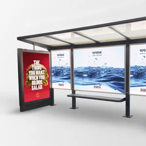 Gold Bus Shelter/Werbung Bus haltestelle Shelter mit Light box Kiosk Beste hohe Qualität