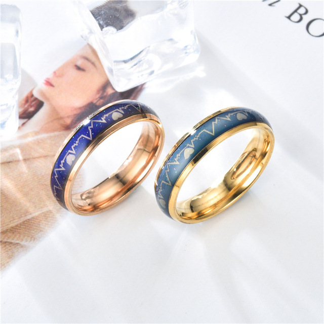 Smart Ring Watch Titanium Steel Heart Shape Trendy Unisex