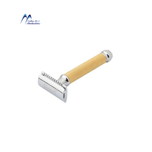 Hot Sale Eco-Friendly New Design Adjustable Two-Piece <b>Razor</b> with Stainless Steel <b>Blades</b> and Brass Handle for Face & Body Use - Product Image 1