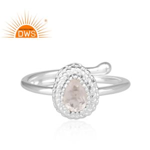 Nouveau Élégant 925 Ronde en argent Bague Fournisseur Bijoux en argent Fin Fantastique Cristal Quartz Pierres Précieuses Bague Bijoux - Product Image 2