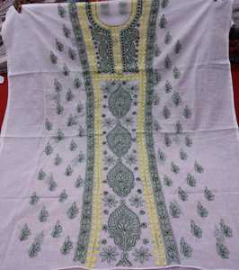 KURTI-Pantalón corto de diseñador y hermoso, con bordado de hilo blanco, Chikankari, 2021 - Product Image 2