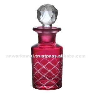 Haute Qualité En Verre Rouge 100ml Verre Bouteille De Parfum Bouteille De Parfum Vide Avec Un Design Rond Bouchon - Product Image 3