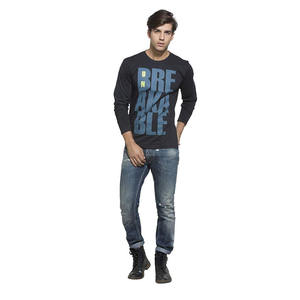 เสื้อยืดแขนยาวผ้าฝ้ายสีพื้นสำหรับผู้ชาย,เสื้อยืดแขนยาวทรงหลวมใส่ได้ทั้งผู้ชาย - Product Image 4