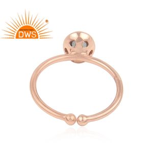 Oval Cut Natural Aqua Chalcedony Gemstone Ring Jewelry Manufacturer Rose Gold 925 Sterling Silver Dainty Ring Jewelry - Product Image 3