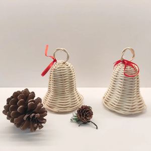Decoración navideña de ratán Natural, campana Vintage de mimbre, los mejores regalos - Product Image 4