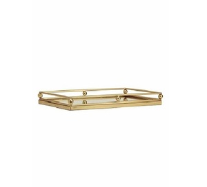 Tocador de lujo moderno, bandeja redonda de metal de latón con asas doradas, decoración ecológica para el hogar, bandeja de boda, bandejas de espejo decorativas - Product Image 6