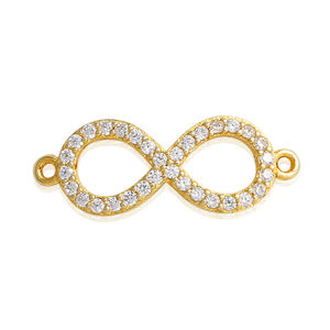 Accessoires de charme Infinity en argent sterling massif 925 plaqué or CZ de luxe - Product Image 1