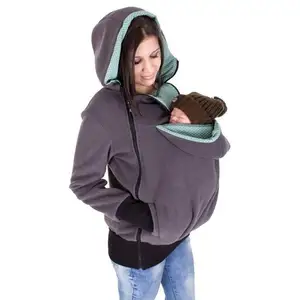 Sweat à capuche kangourou pour femme, vêtement de maternité, capuche de grossesse, veste de transport pour bébé