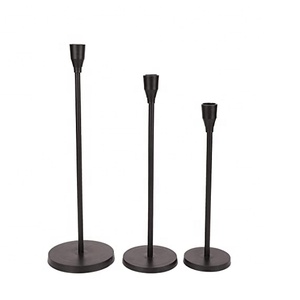 Customisable metal <b>black</b> <b>candle</b> holders set of 3 Centerpiece <b>candle</b> <b>stick</b> holder for decoration - Product Image 2
