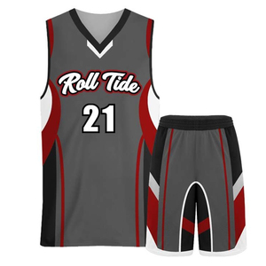 Uniforme de basket-ball personnalisé pour adultes en 100% tissu en polyester prix de gros ensembles de maillots de basket-ball imprimés en gros - Product Image 1