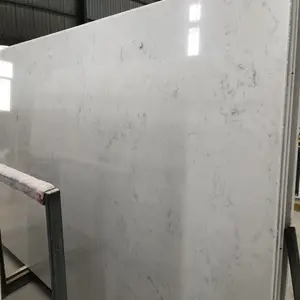 Bianco Carrara kuvars levhalar klasik beyaz Carrara kuvars mutfak ve banyo lavabo tezgahı mühendislik taş katı yüzey