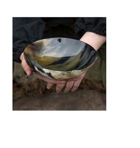 Bol en forme de corne de marbré, pour ustensiles de cuisine, en corne profonde et couleur naturelle artisanale, pour offre spéciale - Product Image 1