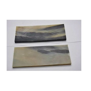 Placas de cuerno naturales con rayas blancas para marco óptico y mango de cuchillo para sin pulir a la venta - Product Image 3