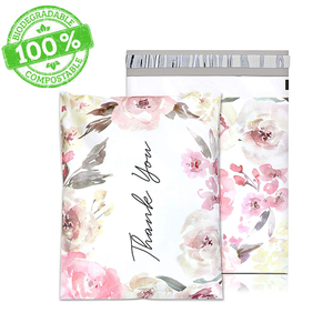 Custom Biodegradable 10x13 Plastic Floral Courier Postage Package Shipping Envelope Mailing Packaging Poly Mailer Bag With Logo