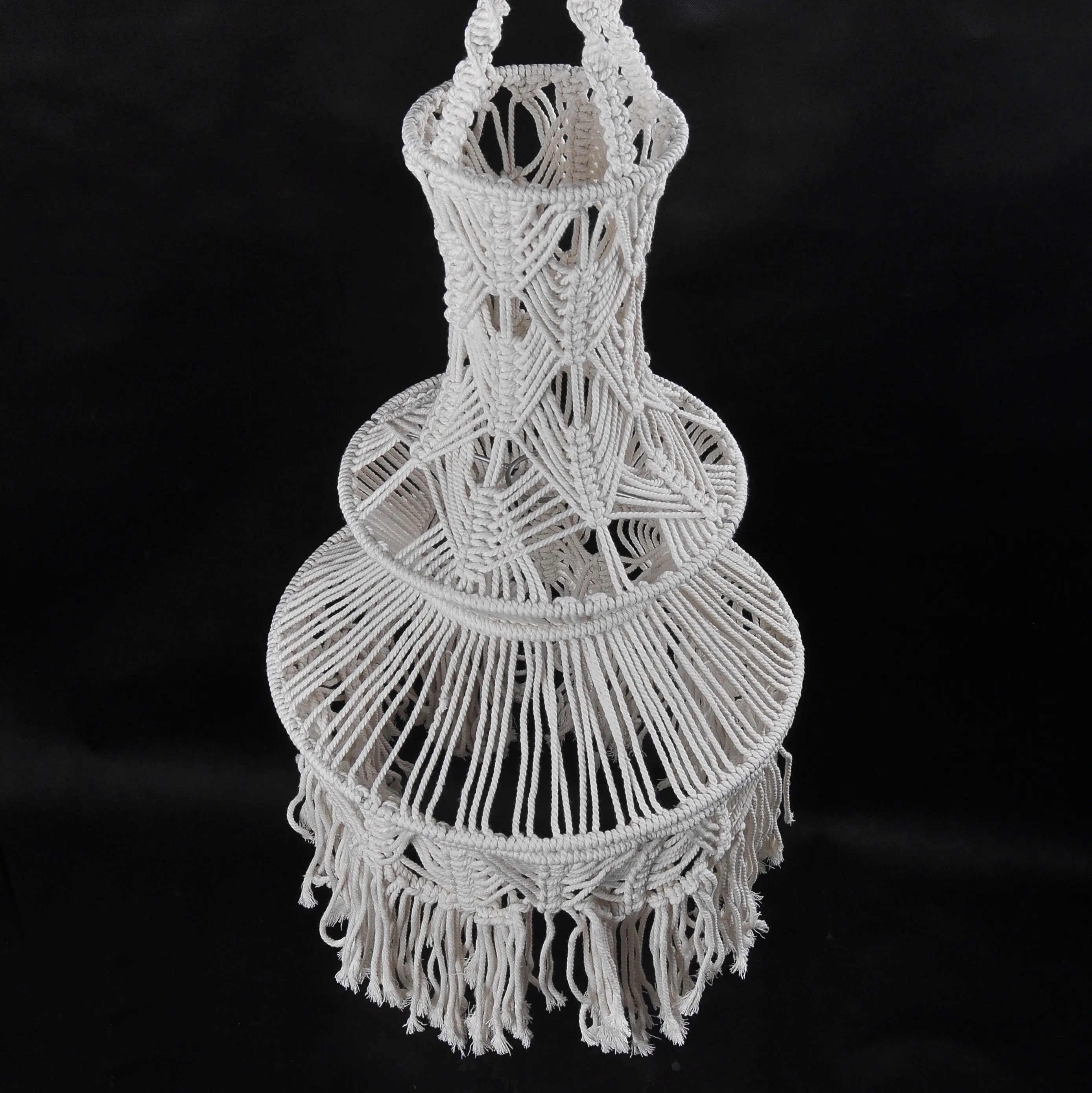 Macrame Chandelier 100% Handmade Macrame Lamp Shade Bohemian Home Decoration