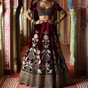 ELEGANT--NEW ---- เจ้าสาว-สวย KOTI กับ LEHENGA-ชุดที่มีการประดับในแก้วคริสตัลลูกปัดหินทำงานสำหรับงานแต่งงาน = 2021 - Product Image 1