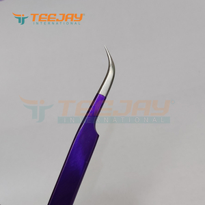 Pincettes courbées en poudre de couleur violette, pour extensions de cils, avec Base, outil de levage de faux cils, outil de soins de beauté, 1 pièce - Product Image 5