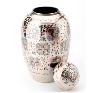 Handcrafted Brass Cremation <b>Urn</b> <b>Large</b> Adult Ashes Container Decorative Floral Memorial Funeral <b>Urn</b> Unique Design Metal - Product Image 2