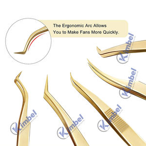Juego completo de acero inoxidable de alta calidad, pinzas para extensión de pestañas con acabado de arena y agua, pinzas profesionales para pestañas, cantidad a granel - Product Image 6