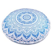 Grande housse de coussin de sol en coton, housse de coussin ronde, Poufs décoratifs indiens de 32 pouces OEM