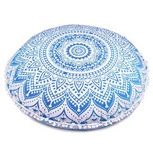 Decor <b>Large</b> Floor <b>Cushion</b> Case Cotton Round <b>Cushion</b> Cover Ottoman Decorative Poufs Indian 32" OEM - Product Image 2