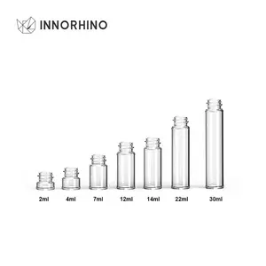 2 ml 4 ml 7 ml 12 ml 14 ml 22 ml 30 ml 주문 실 크롬 아이 저항하는 나사 뚜껑 모자를 가진 편평한 바닥 관 포장 유리제 작은 유리병 INNORHINO