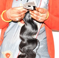 Cheveux indiens Remy 100% naturels, aspect naturel, vierges, ondulés, fermeture 5*5, style personnalisé, cuticules alignées, double trame machine