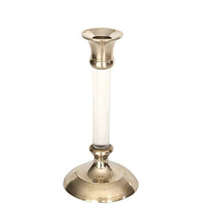 Vintage Lucite <b>Brass</b> Candle Holders <b>Candlesticks</b> - Product Image 1
