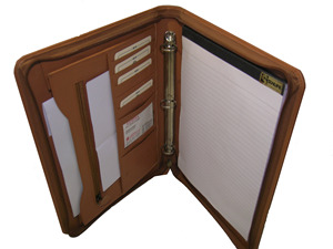 Nouveauté Classeur à 4 anneaux en cuir A4 avec espace pour bloc-notes - Product Image 4