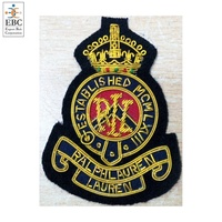 Parche de insignia de lujo 3D personalizado para chaqueta, bordado a mano con hilo de oro cosido, de tela de fieltro ecológica, sin níquel, OEM