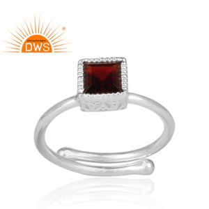 Bague en argent sterling 925 pour filles, anneaux carrés en pierre précieuse, vente en gros, bijoux - Product Image 2