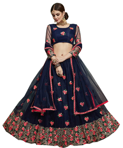 Dernier lehenga choli de travail de broderie de soie douce lourde avec impression numérique travail dupatta vêtements de fête prix de gros vêtements ethniques - Product Image 3