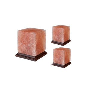 Enhance Your Ambiance Customized Packing for Organic Material Carved Real Touch Red Himalayan <b>Block</b> <b>Shape</b> Salt Lamp-Sian - Product Image 2