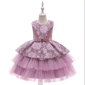 MQATZ Stickerei Mädchen Prinzessin Kleider Flauschige Kinder Kleid Kinder Geburtstags feier Kleider Für Mädchen