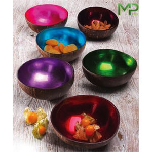 Cuenco de cáscara de coco ecológico con logotipo personalizado, cuenco de comida para ensalada de frutas naturales pulidas con estilo único para fiestas - Product Image 2