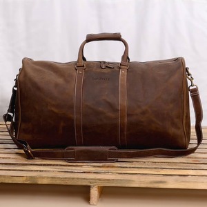 Mochila de cuero vintage Equipaje de lona de fin de semana Estilo deportivo Gimnasio y bolsa de viaje de noche Bolsa de fin de semana - Product Image 3