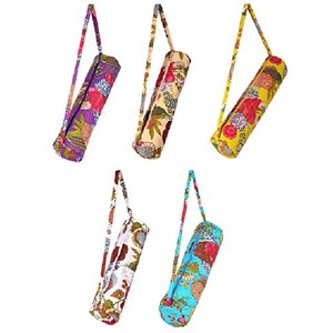 Handicraft Cotton Waterproof Yoga Mat <b>Bag</b> Light Weight Boho Yoga Mat <b>Bag</b> Gym Carrier With Shoulder Strap - Product Image 4