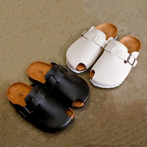 Zuecos de corcho de cuero de ante de vaca unisex, sandalias de mujer para interiores y exteriores, zapatillas - Product Image 3